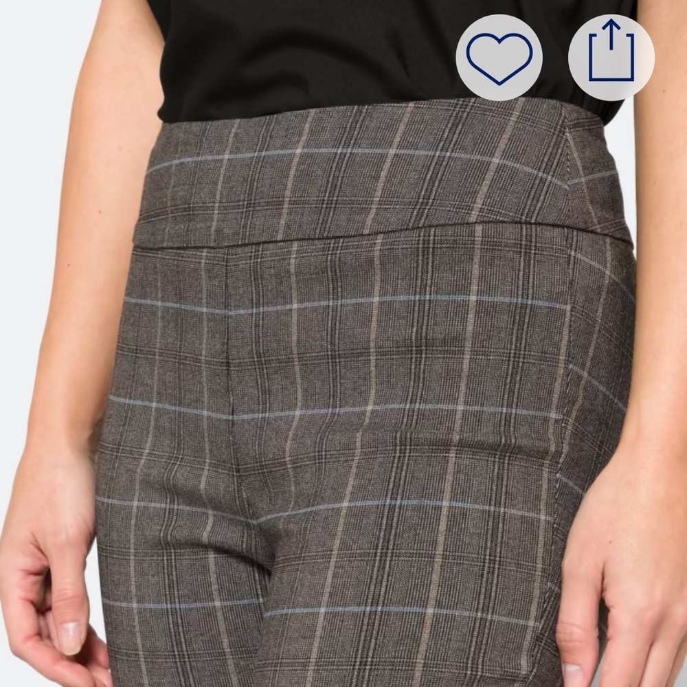 Tribal- Fia Printed Bootcut Plaid Pants Grey- size 14